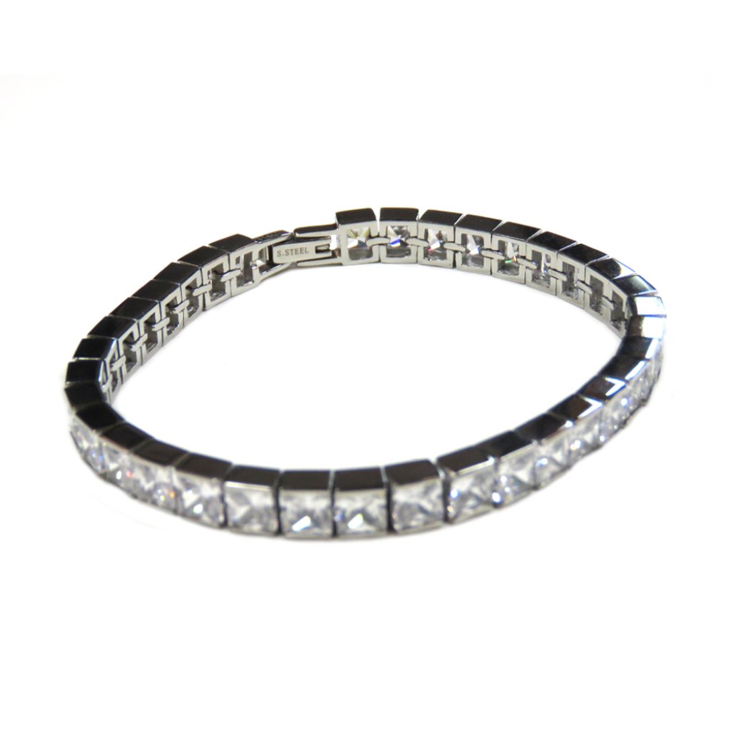 Inox Womens Stainless Steel Bracelet With Crystals In Links 39$